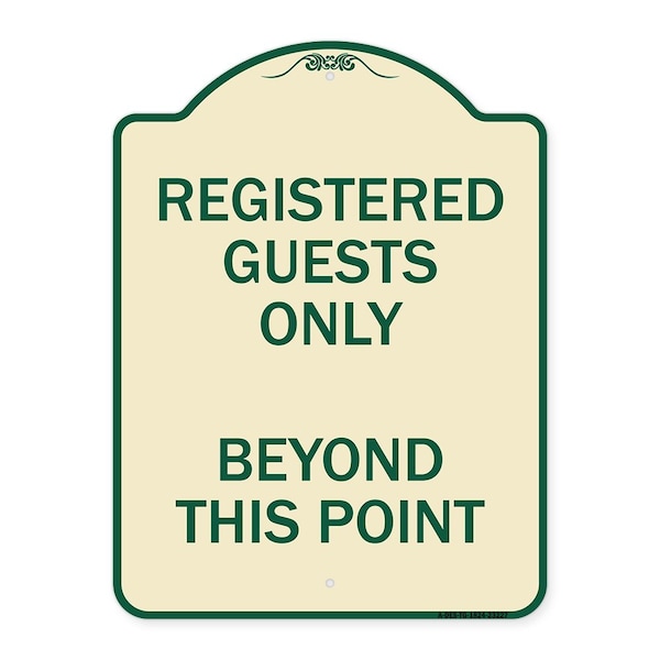 Registered Guests Beyond This Point Heavy-Gauge Aluminum Architectural Sign, 24" H, TG-1824-23227